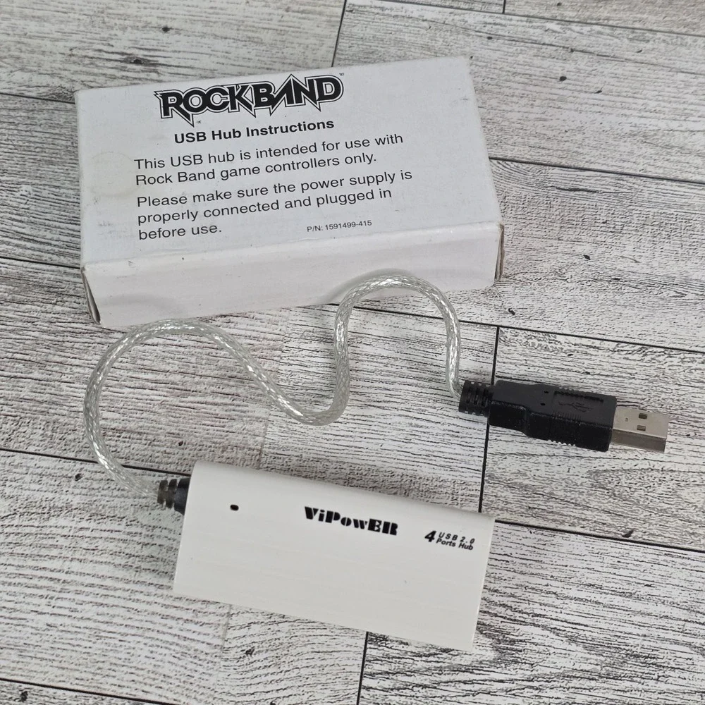 Rock Band 4-Port USB 2.0 Hub ViPowER VP-H209 for PS3 Xbox 360 PC Wii Untested